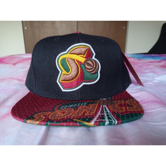 Seattle Supersonics Snapshot Orbit 1996 Snapback Cap Hat Mitchell & Ness Sonics - Picture 1 of 7
